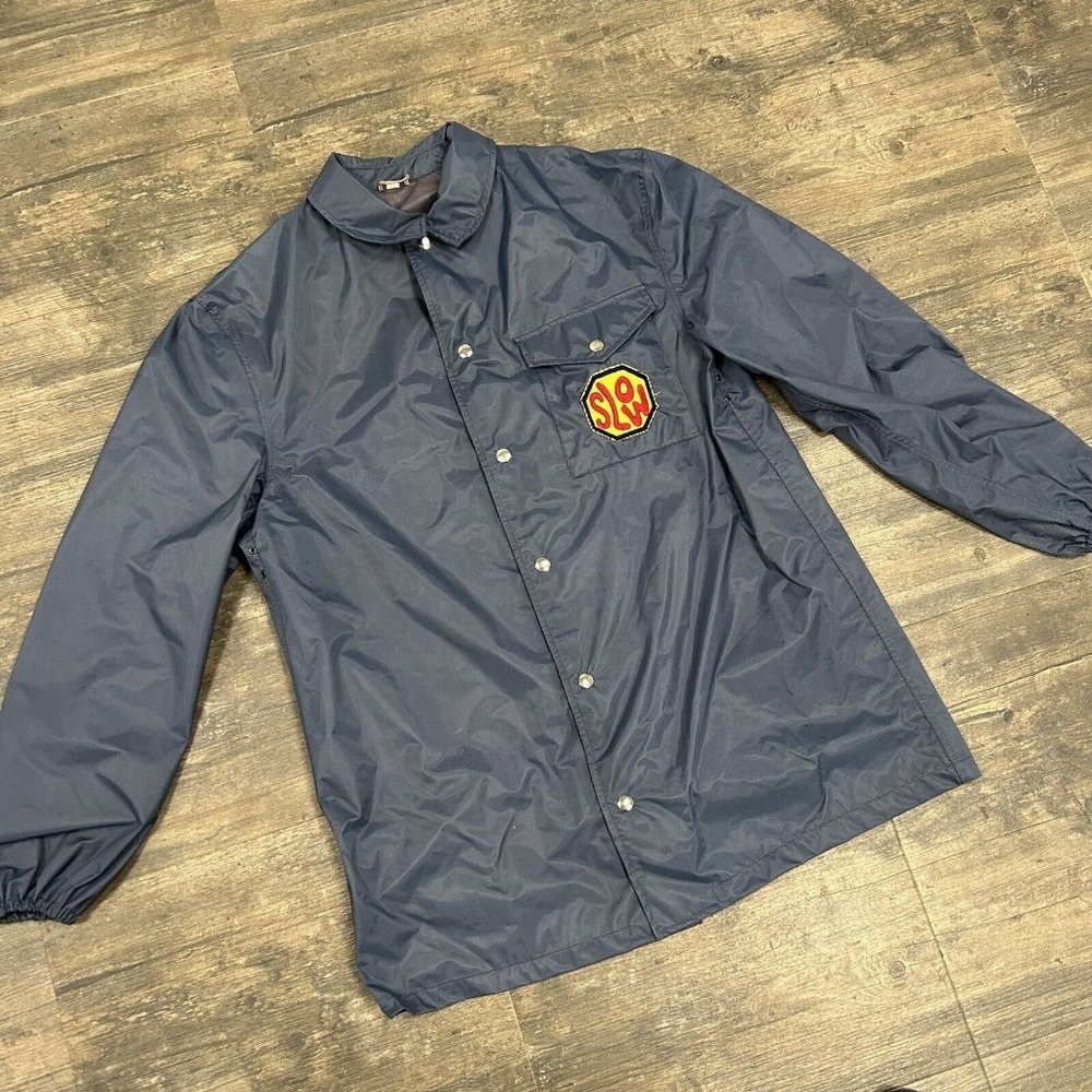 Vintage Blauer Nylolite Rain Jacket/Coat Men Size Medium Blue SLOW